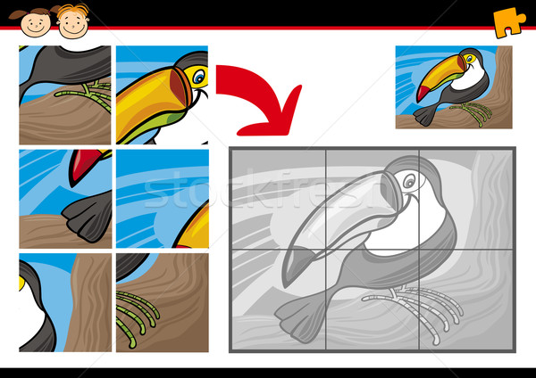 cartoon toucan jigsaw puzzle game Stock photo © izakowski