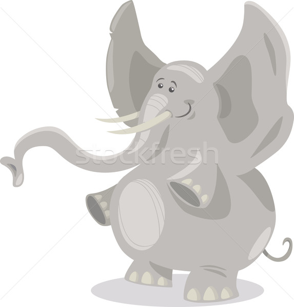 Stock photo: cute elephants cartoon illustration
