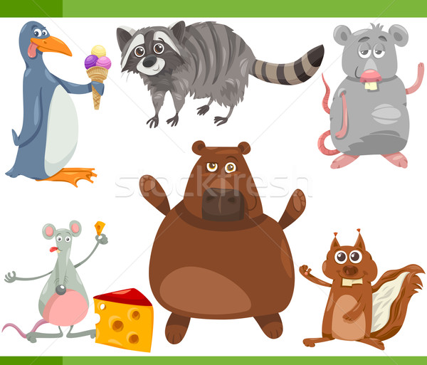 wild animals cartoon set illustration Stock photo © izakowski