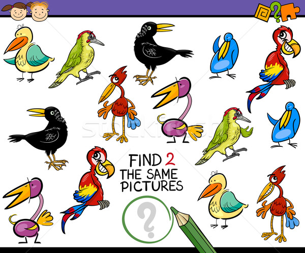 find same picture game cartoon Stock photo © izakowski
