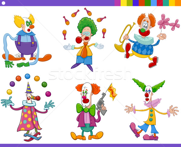 circus clowns collection Stock photo © izakowski