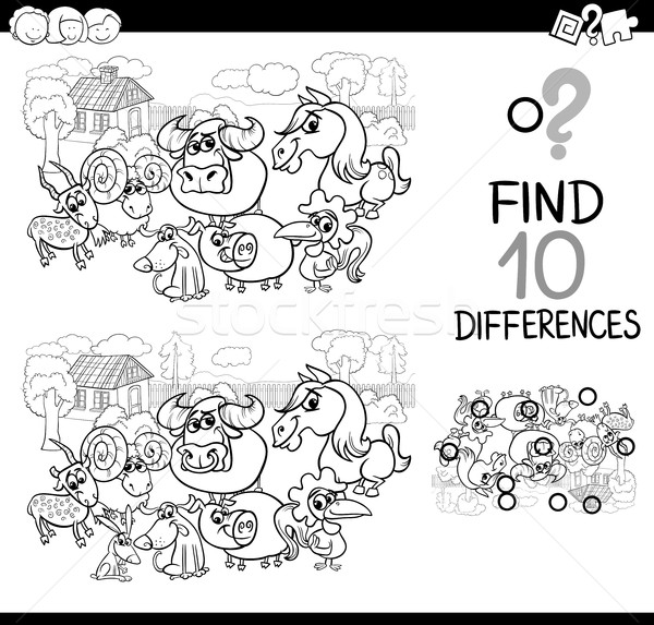 farm animals difference game Stock photo © izakowski