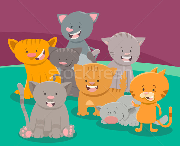 cute cat or kitten characters group Stock photo © izakowski
