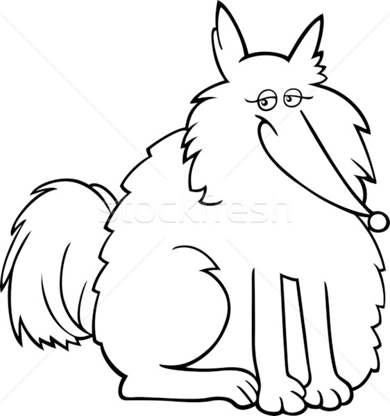 eskimo dog cartoon for coloring Stock photo © izakowski