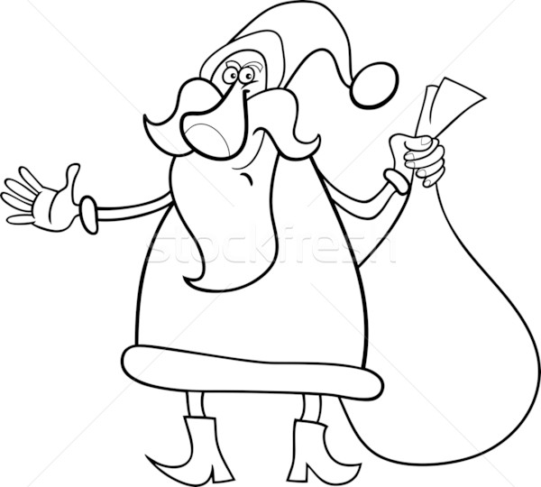 santa claus cartoon for coloring book Stock photo © izakowski