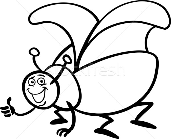 Bogár rovar rajz feketefehér illusztráció vicces Stock fotó © izakowski