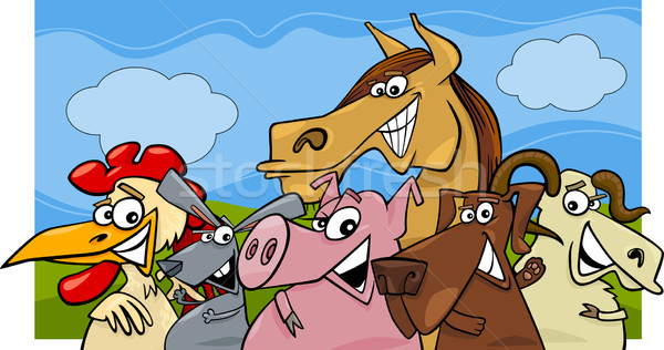 farm animals cartoon illustration Stock photo © izakowski