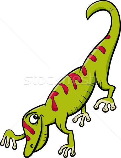 Gecko reptile cartoon illustration cute animaux Photo stock © izakowski