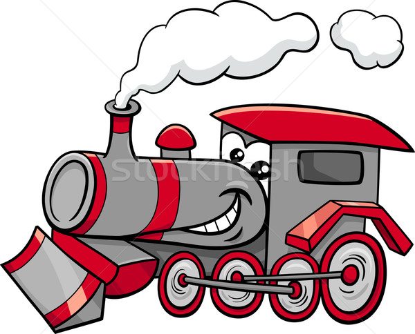 Gőz gép rajzfilmfigura rajz illusztráció mozdony Stock fotó © izakowski