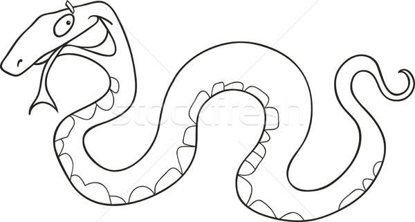 Serpent livre de coloriage cartoon drôle heureux nature [[stock_photo]] © izakowski