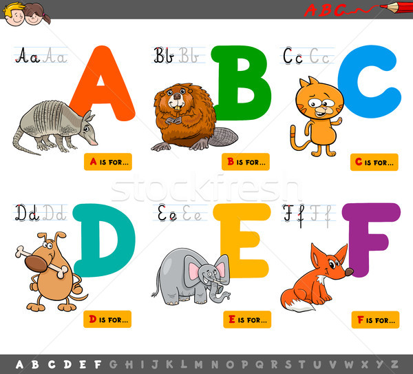 educational cartoon alphabet letters for learning Stock photo © izakowski