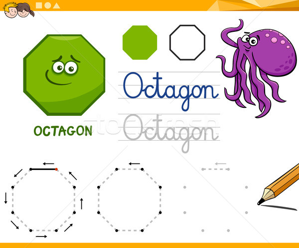 Stock photo: octagon cartoon basic geometric shapes