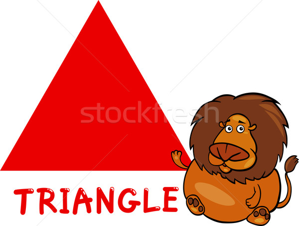 Triángulo forma Cartoon león ilustración básico Foto stock © izakowski