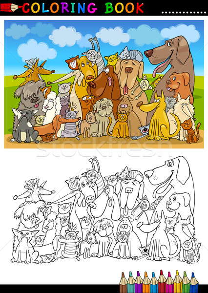 Cartoon Dogs for Coloring Book or Page Stock photo © izakowski