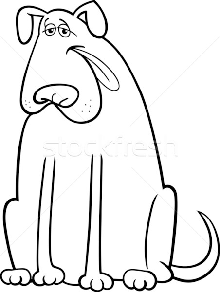 big dog cartoon illustration for coloring book Stock photo © izakowski