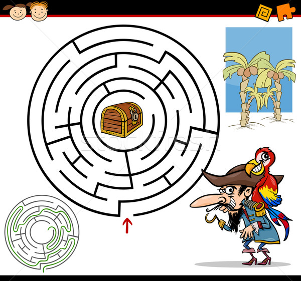 Cartoon labyrinthe labyrinthe jeu illustration éducation [[stock_photo]] © izakowski