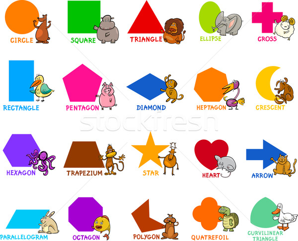 Stock photo:  basic geometric shapes with animals