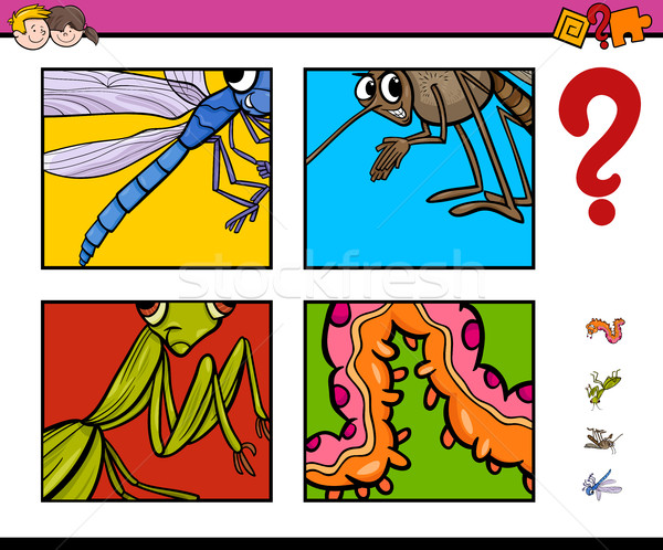 Activiteit spel insecten cartoon illustratie onderwijs Stockfoto © izakowski