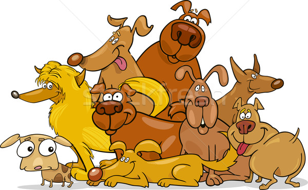 cartoon dogs group Stock photo © izakowski