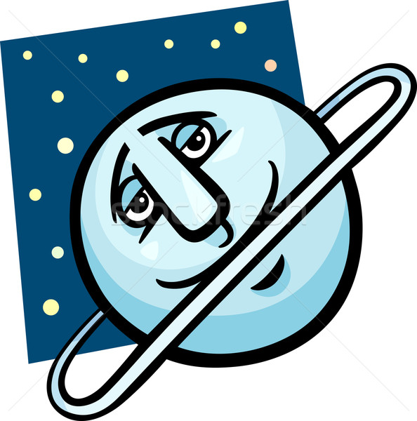 funny uranus planet cartoon illustration Stock photo © izakowski