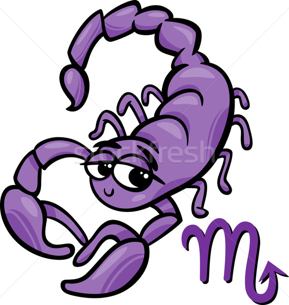 Sternzeichen Zeichen Karikatur Illustration Skorpion Horoskop Stock foto © izakowski