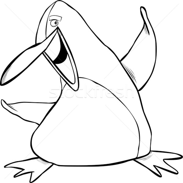 happy penguin coloring page Stock photo © izakowski