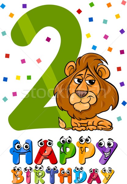 second birthday cartoon design Stock photo © izakowski