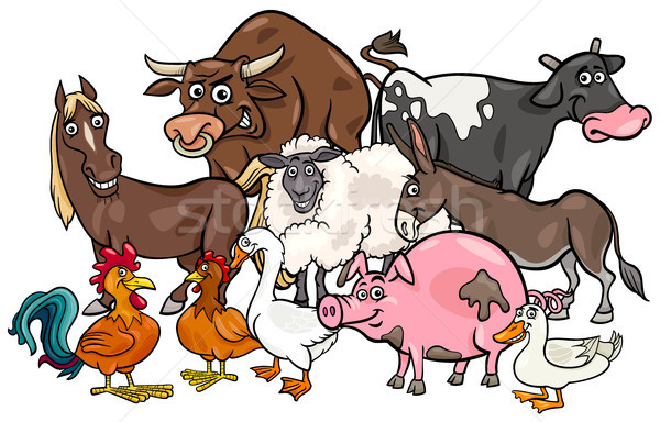 cartoon farm animals group Stock photo © izakowski