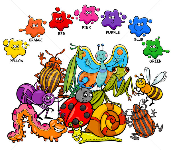 Grundlegende Farben pädagogisch Seite Kinder Karikatur Stock foto © izakowski