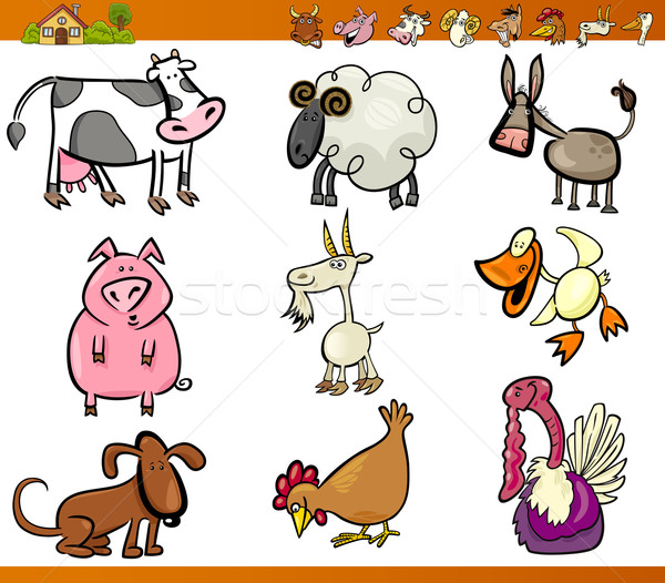 farm animals set cartoon illustration Stock photo © izakowski