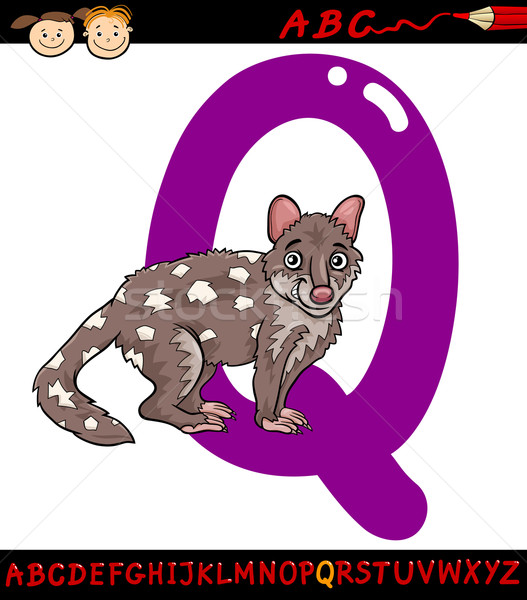 буква q Cartoon иллюстрация алфавит животного Сток-фото © izakowski