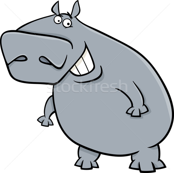 Zdjęcia stock: Hipopotam · cartoon · ilustracja · funny · rysunek