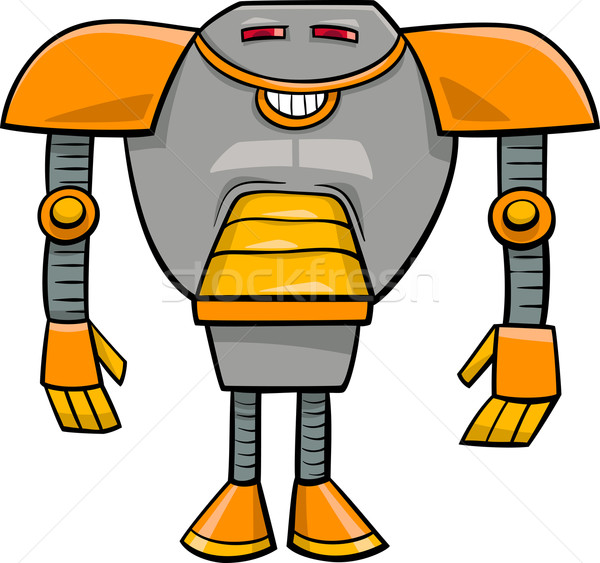 Robot karakter cartoon illustratie grappig science fiction Stockfoto © izakowski