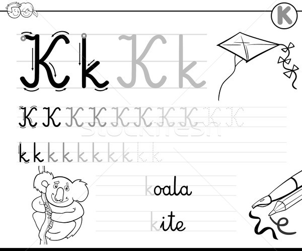 learn to write letter K workbook for kids Stock photo © izakowski