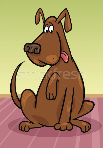 Funny sesión perro Cartoon ilustración perro marrón Foto stock © izakowski
