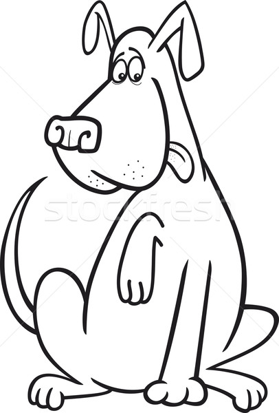 funny sitting dog coloring page Stock photo © izakowski