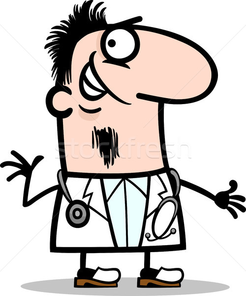 ストックフォト: 医師 · 聴診器 · 漫画 · 実例 · 面白い · 男性医師