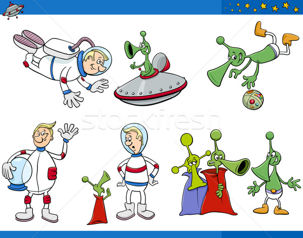alien cartoon characters set Stock photo © izakowski