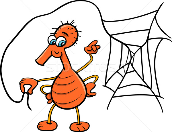 spider with web cartoon Stock photo © izakowski