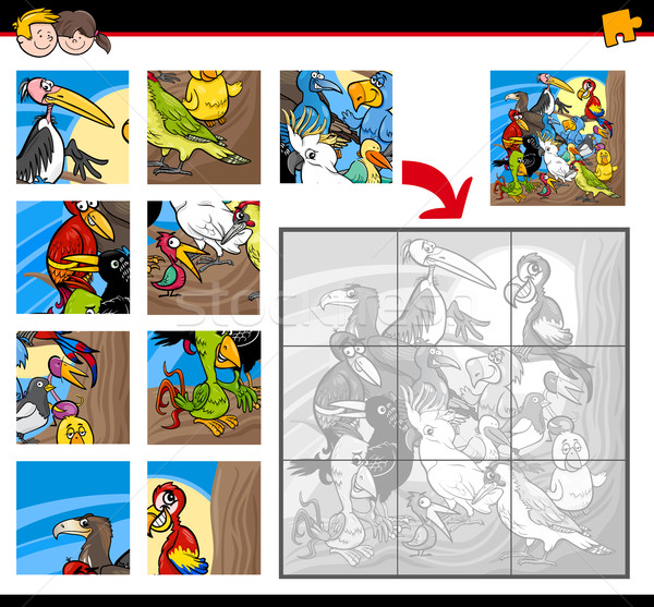 jigsaw puzzles with birds Stock photo © izakowski