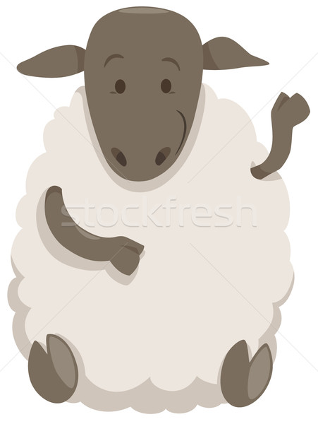 ストックフォト: 羊 · 漫画 · 家畜 · 実例 · かわいい · 幸せ