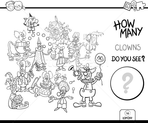 how many clowns game coloring book Stock photo © izakowski