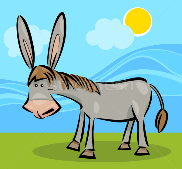 cartoon illustration of donkey Stock photo © izakowski