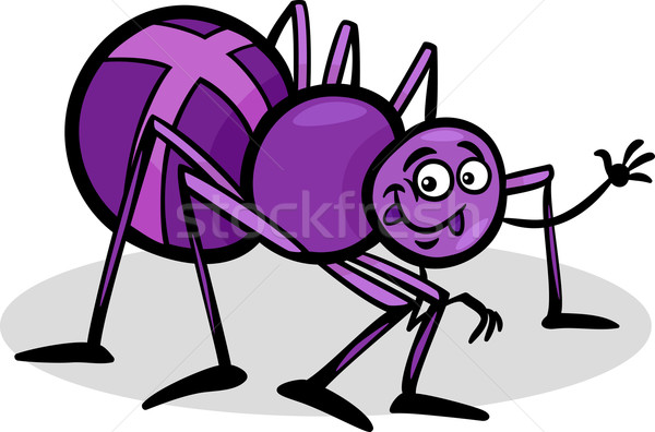 Kreuz Spinne Insekt Karikatur Illustration funny Stock foto © izakowski