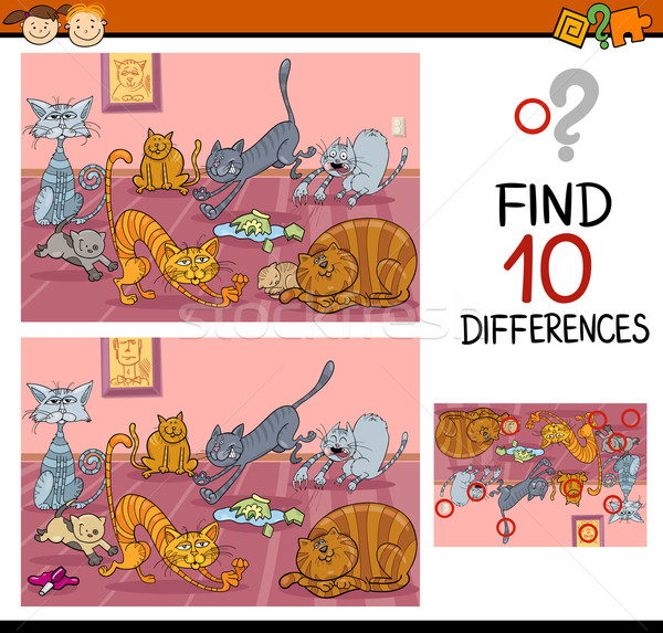 Différences jeu cartoon illustration [[stock_photo]] © izakowski