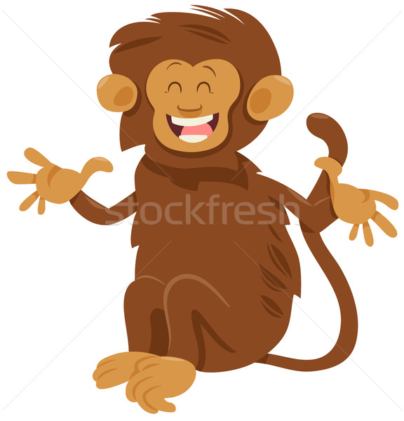 Desgrenhado macaco animal desenho animado ilustração Foto stock © izakowski
