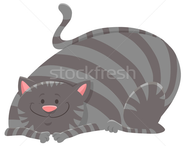 happy tabby cat cartoon animal character Stock photo © izakowski