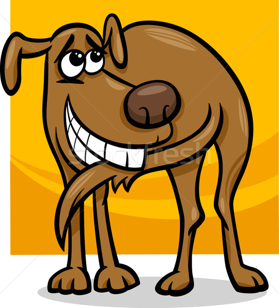 Cão cauda desenho animado ilustração engraçado feliz Foto stock © izakowski