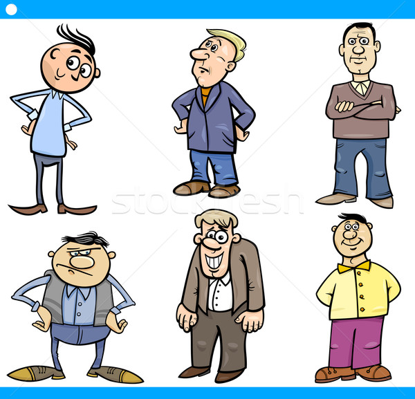 мужчин набор Cartoon иллюстрация комического Сток-фото © izakowski