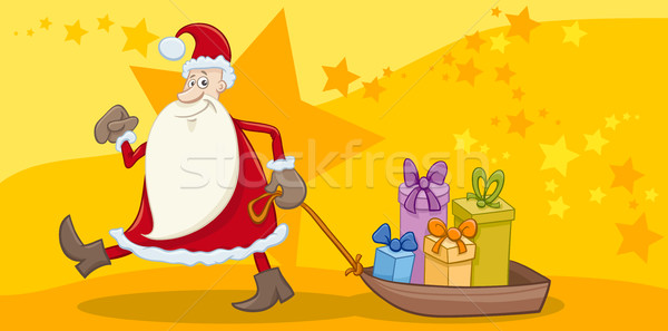 greeting card with santa and gifts Stock photo © izakowski